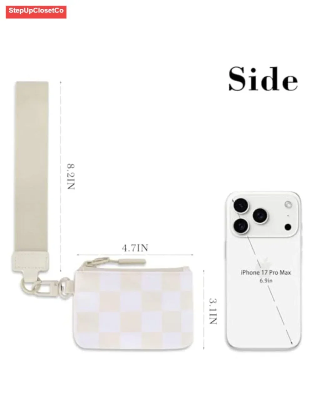 Quilted Nylon Wristlet Wallet with Detachable Dual Pouches, Women's Coin Purse,